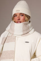Chic Ribbed Knit Beanie Hat in Ivory