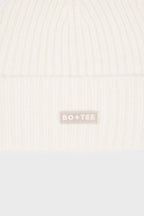 Chic Ribbed Knit Beanie Hat in Ivory