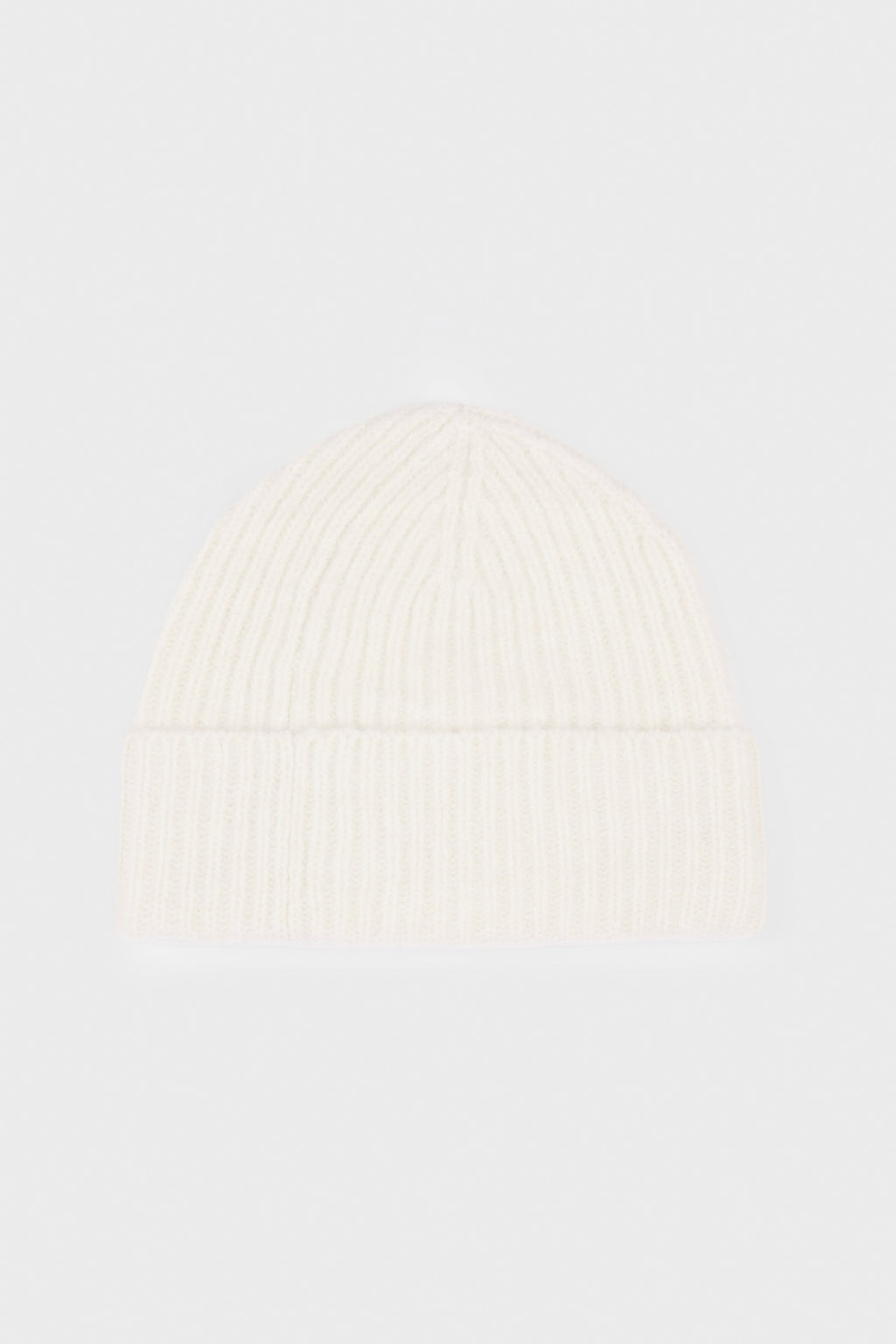 Chic Ribbed Knit Beanie Hat in Ivory