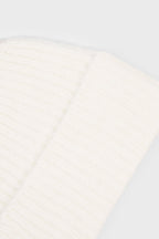 Chic Ribbed Knit Beanie Hat in Ivory