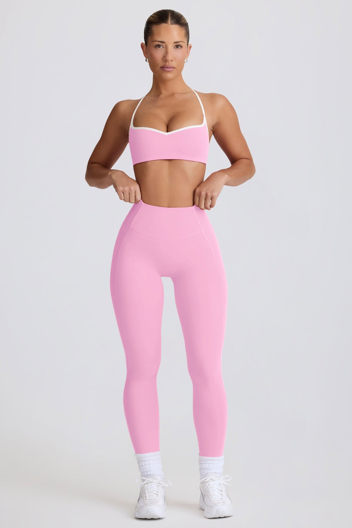 Chic Soft Active Mid-Rise Leggings in Baby Pink