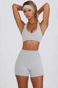 Chic Soft Active Mini Shorts in Grey