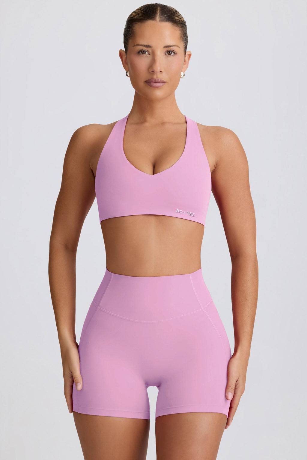 Chic Soft Active Mini Shorts in Dusty Pink