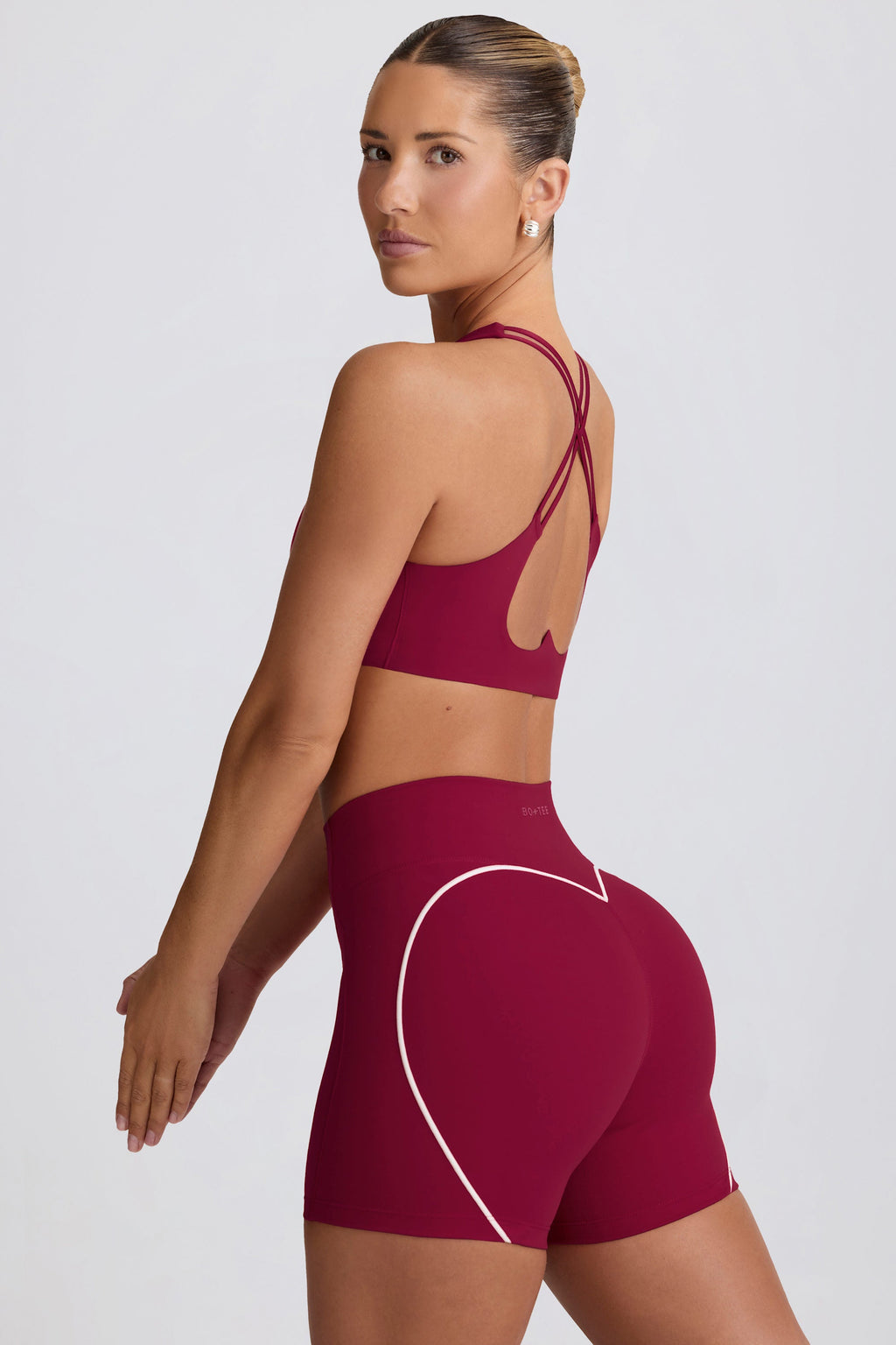 Chic Soft Active Mini Shorts in Burgundy