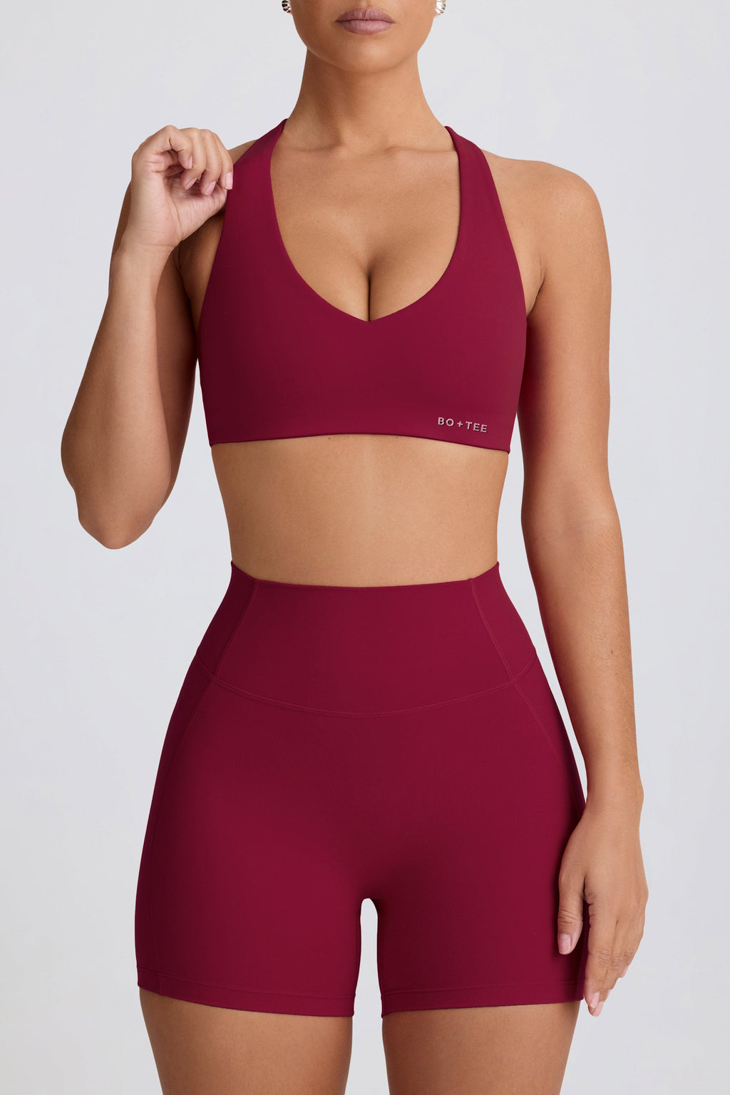Chic Soft Active Mini Shorts in Burgundy