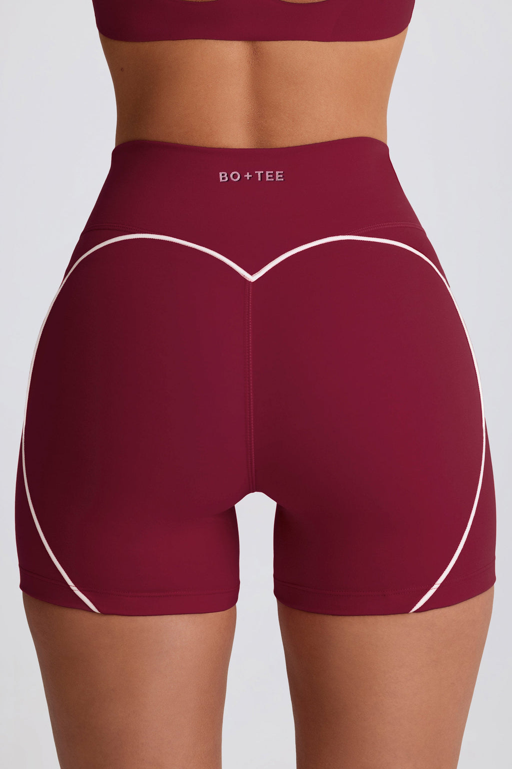 Chic Soft Active Mini Shorts in Burgundy