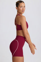 Chic Soft Active Mini Shorts in Burgundy