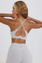 Chic Soft Active Low-Impact Sports Bra in Grey Marl