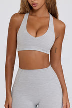 Chic Soft Active Low-Impact Sports Bra in Grey Marl