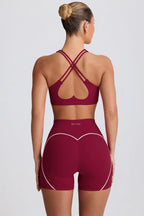 Chic Soft Active Low-Impact Sports Bra in Burgundy