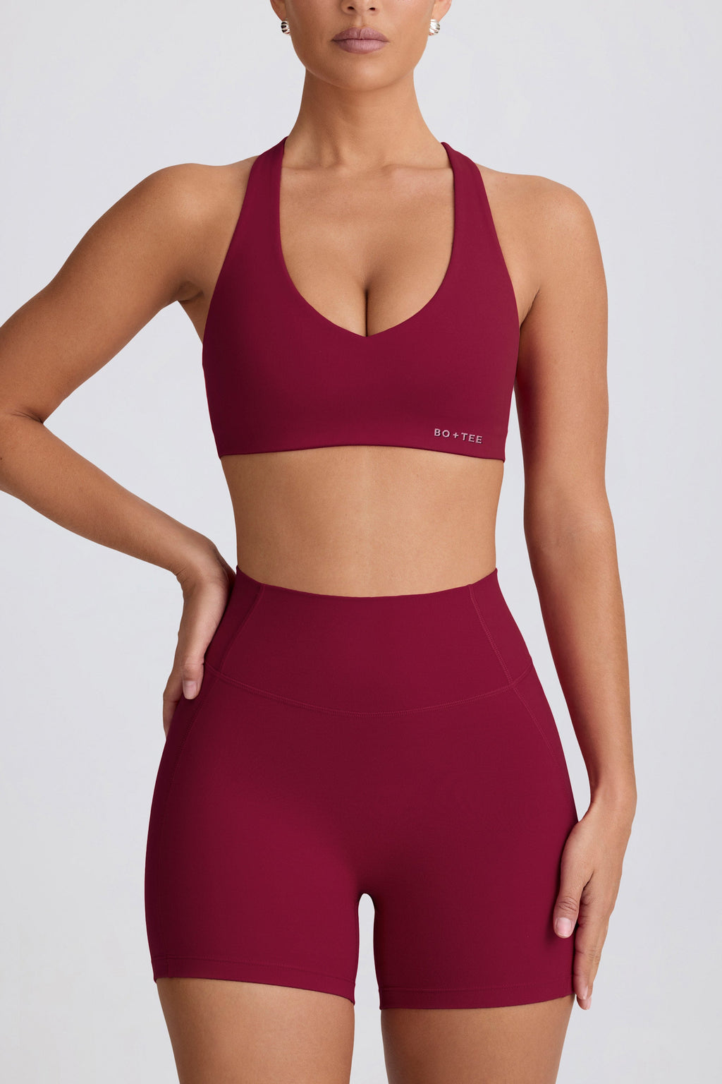Chic Soft Active Low-Impact Sports Bra in Burgundy