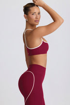 Chic Soft Active Sweetheart-Neck Sports Bra in Cherry