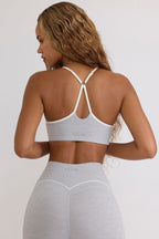 Chic Soft Active Sweetheart-Neck Sports Bra in Grey