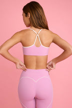 Chic Soft Active Sweetheart-Neck Sports Bra in Dusty Pink