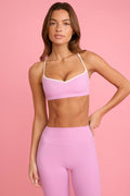 Chic Soft Active Sweetheart-Neck Sports Bra in Dusty Pink