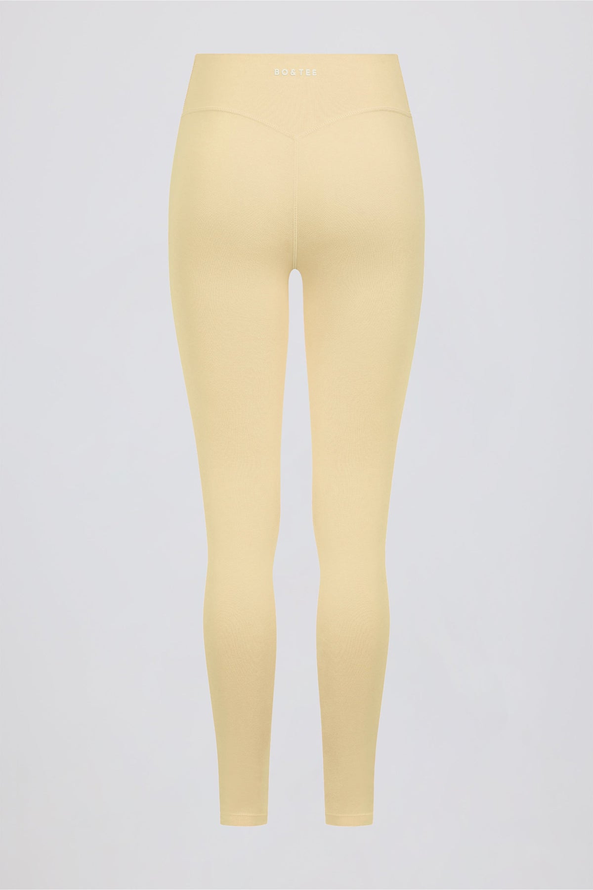Chic Brushed Jersey Ruched Mid-Rise Leggings in Lemon Marl