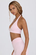Chic Brushed Jersey V-Neck Sports Bra in Bloom