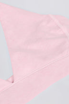 Chic Brushed Jersey V-Neck Sports Bra in Bloom