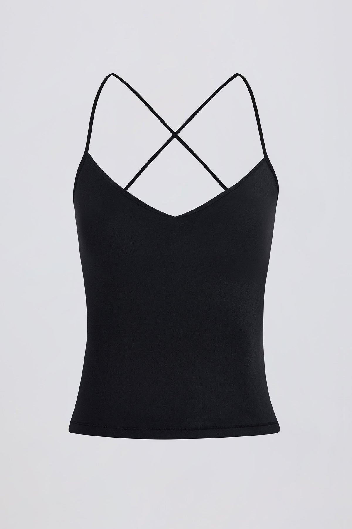 Chic Cross-Back Tank Top in Black
