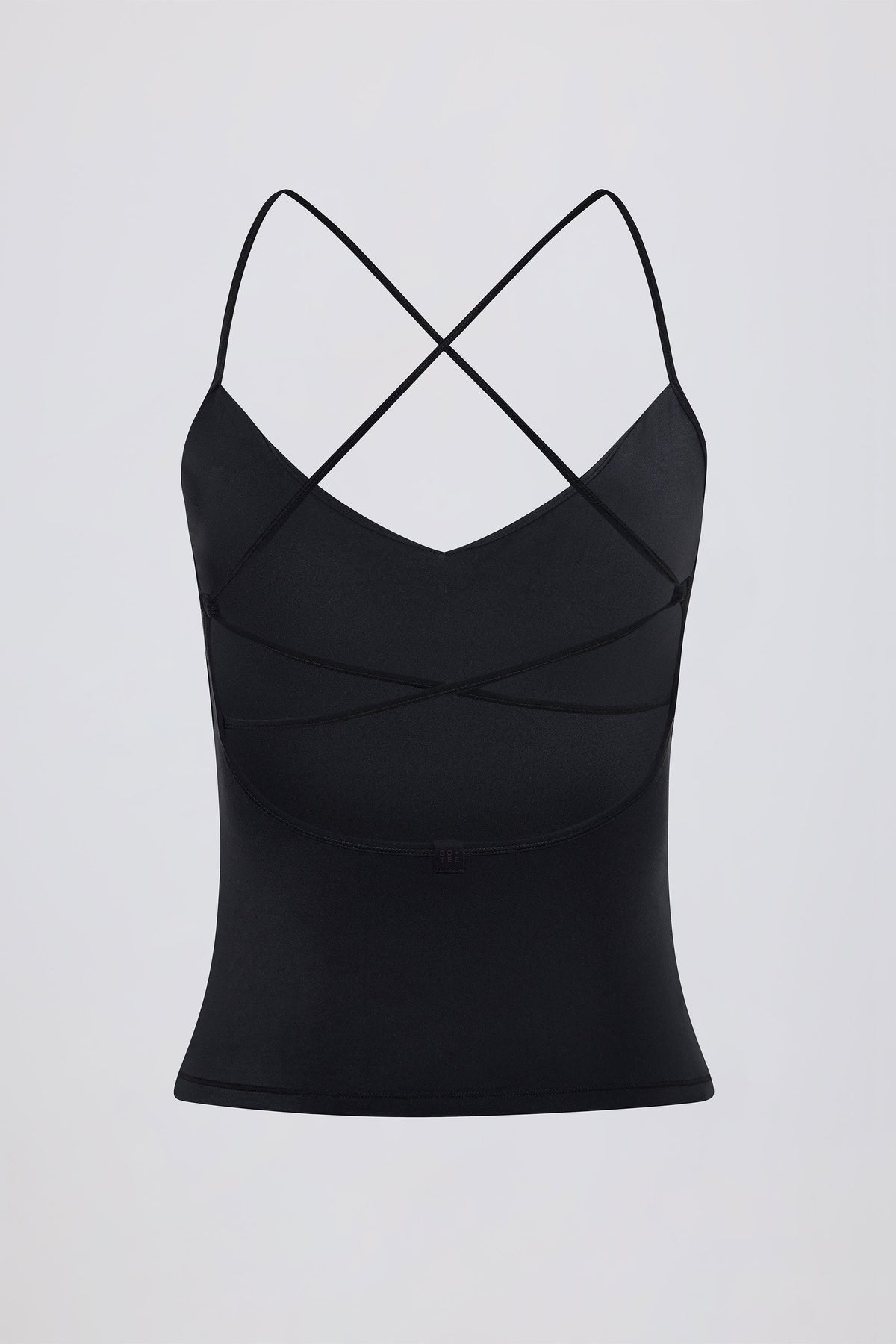 Chic Cross-Back Tank Top in Black