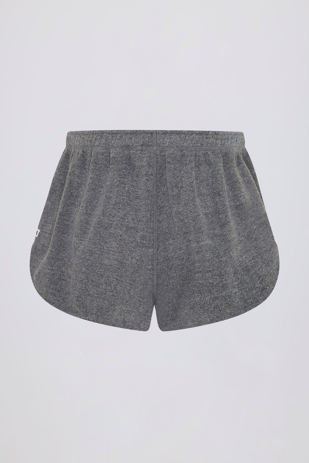 Chic Button-Detail Mid-Rise Shorts in Dark Grey
