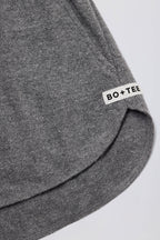Chic Button-Detail Mid-Rise Shorts in Dark Grey