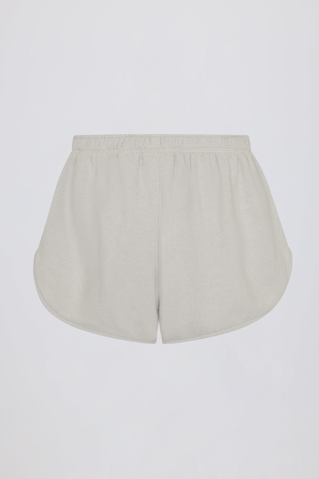 Chic Button-Detail Mid-Rise Shorts in Light Grey