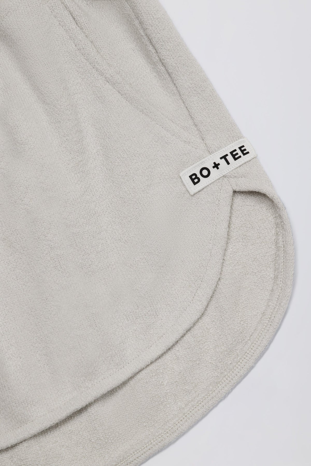 Chic Button-Detail Mid-Rise Shorts in Light Grey