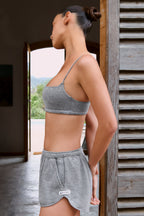Chic Square-Neck Bralette in Dark Grey