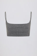 Chic Square-Neck Bralette in Dark Grey