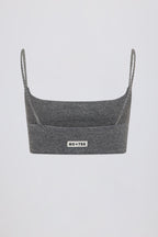 Chic Square-Neck Bralette in Dark Grey