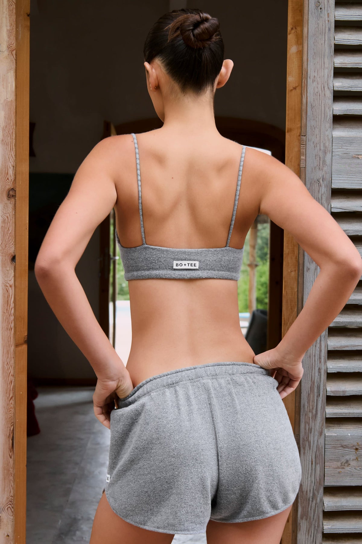 Chic Square-Neck Bralette in Dark Grey