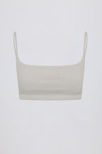 Chic Square-Neck Bralette in Light Grey
