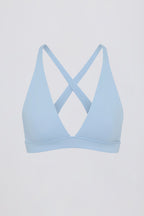 Chic Soft Active Cross-Back Sports Bra in Sky