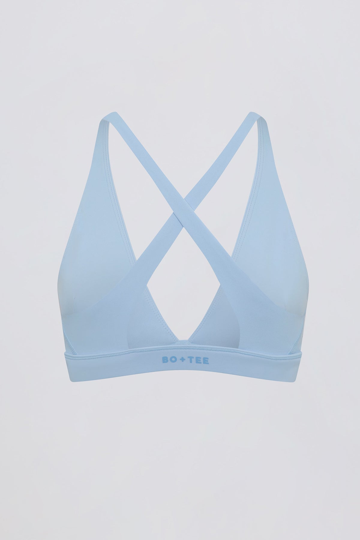 Chic Soft Active Cross-Back Sports Bra in Sky