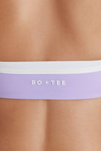 Chic Soft Active Twist-Front Halterneck Sports Bra in Lavender