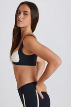 Chic Soft Active Twist-Front Sports Bra in Black