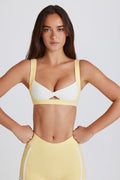 Chic Soft Active Twist-Front Sports Bra in Lemon