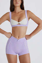 Chic Soft Active Twist-Front Sports Bra in Lavender