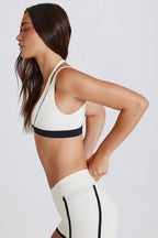 Chic Soft Active Layered Sports Bra in Coconut