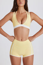 Chic Soft Active Layered Sports Bra in Lemon