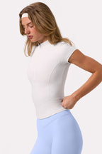 Chic Soft Active Quarter-Zip Top in Coconut