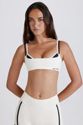 Chic Soft Active Twist-Back Layered Sports Bra in Coconut