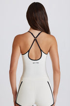 Chic Soft Active Cross-Back Tank Top in Ivory