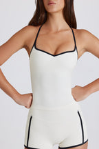 Chic Soft Active Cross-Back Tank Top in Ivory