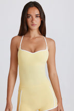 Chic Soft Active Cross-Back Tank Top in Lemon