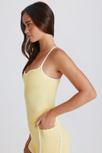 Chic Soft Active Cross-Back Tank Top in Lemon