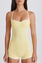 Chic Soft Active Cross-Back Tank Top in Lemon