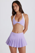 Chic Soft Active Low-Rise Pleated Tennis Skort in Lavender