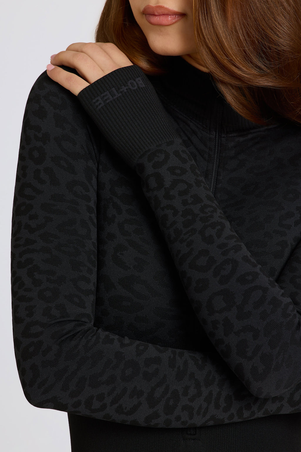 Chic Thermal Base-Layer Jumpsuit in Black Leopard